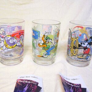 VTG DISNEY TUMBLERS MCDONALDS COLLECTIBLE 100 YEARS OF MAGIC